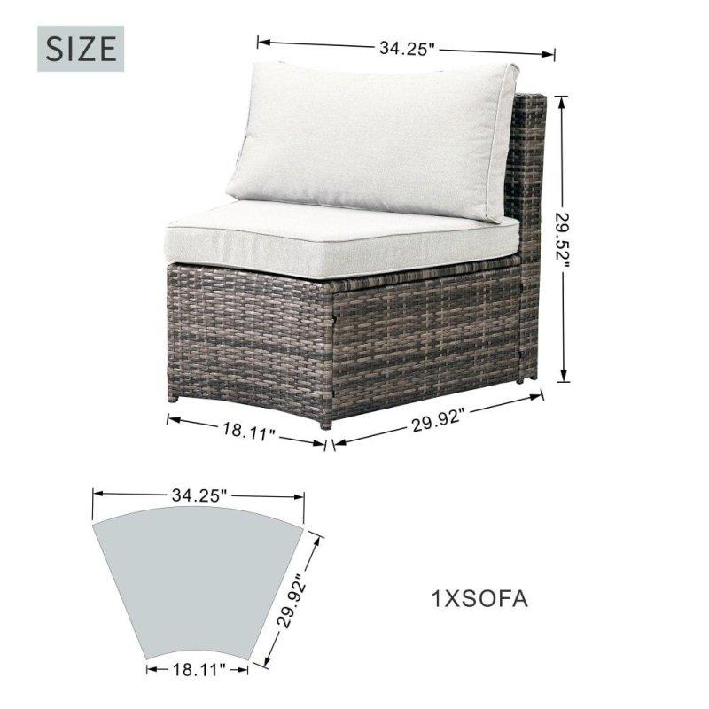 Gri Rattan ve Alüminyum Ateş Çukurlu Modüler 8 Kişilik Bahçe Takımı - 267887