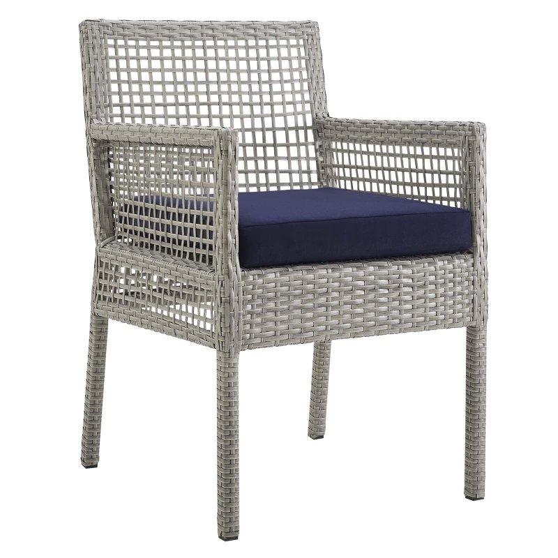 Gri Sentetik Rattan Kolçaklı 2li Set Rattan Sandalye - 251658