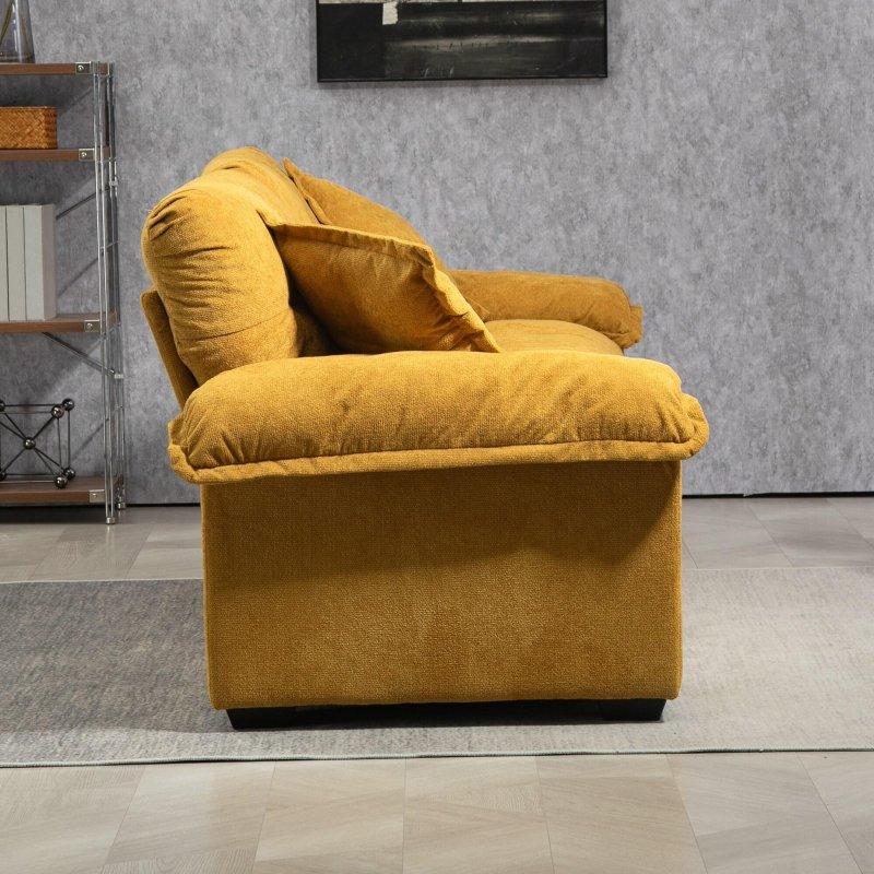 Gri Şönil Kumaş Hafızalı Süngerli Derin Oturumlu Bohem Koltuk - 214 cm - 283094