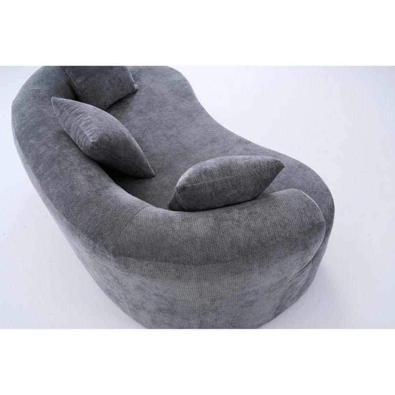 Gri Şönil Kumaş Modüler 3 Kişilik Yataklı Bohem Koltuk - 201 cm - 291369