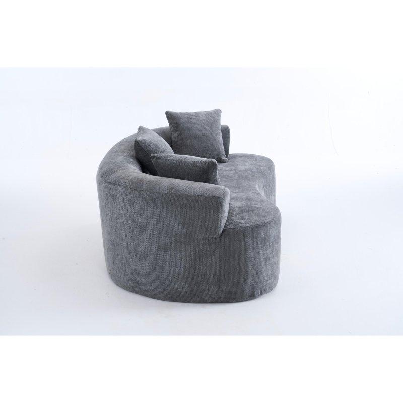Gri Şönil Kumaş Modüler 3 Kişilik Yataklı Bohem Koltuk - 201 cm - 291369