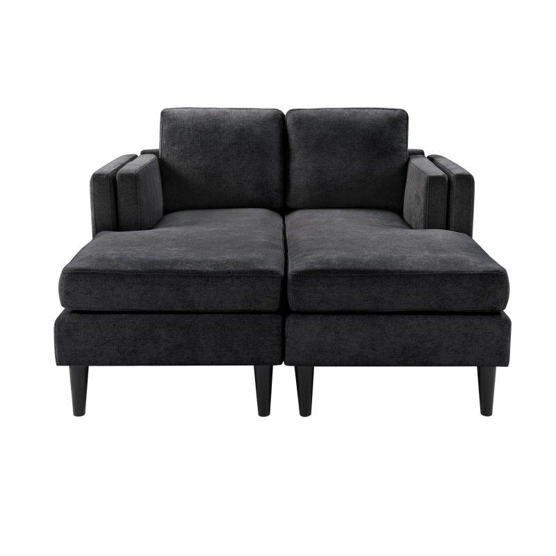 Gri Şönil Kumaş Modüler Şezlonglu Bohem Koltuk - 136 cm - 287415