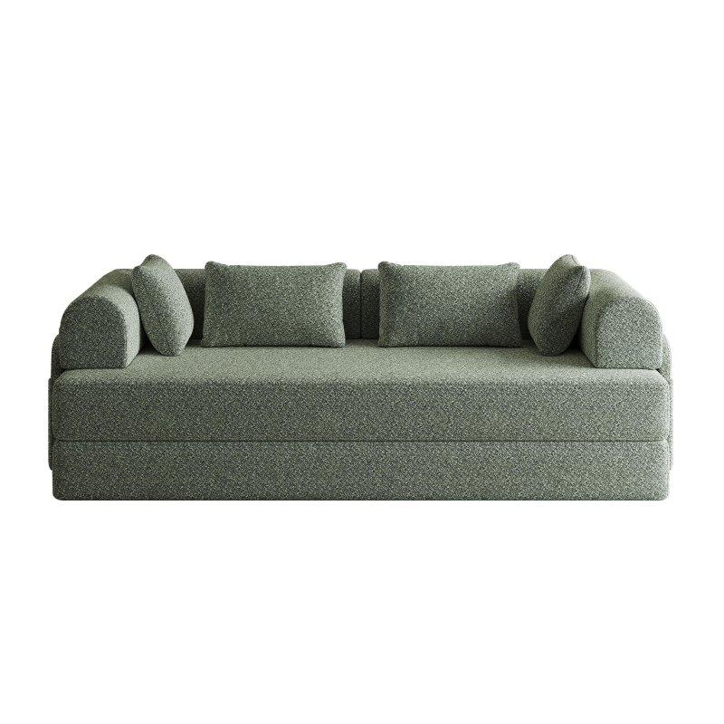 Gri Şönil Kumaş Yataklı ve Cepli Bohem Koltuk 4 Yastıklı - 200 cm - 282880
