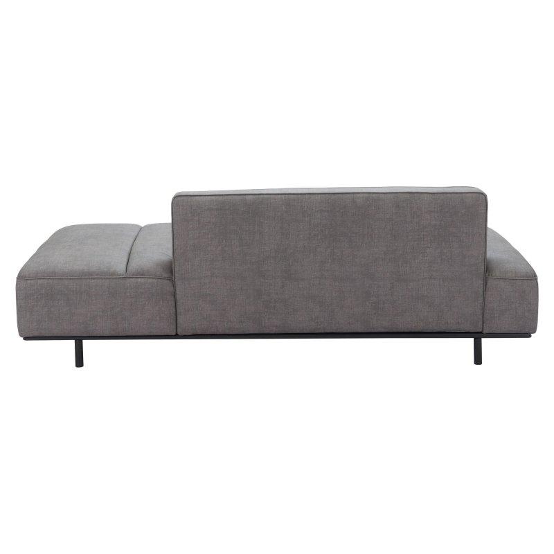Gri Suni Deri Çelik Çerçeveli 3 Kişilik Modern Bohem Koltuk - 201x94x68 cm - 291257