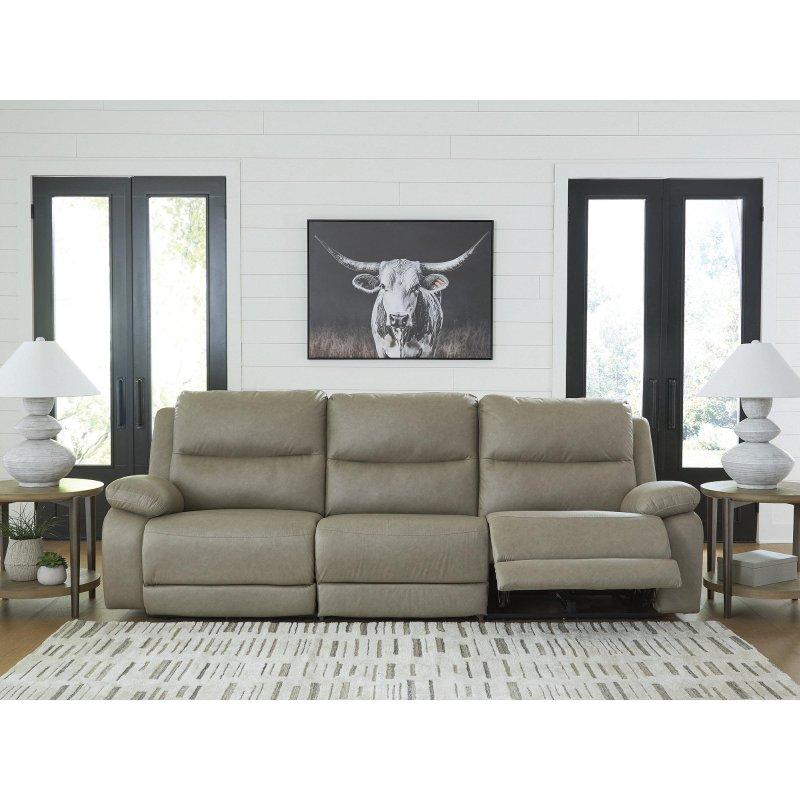 Gri Suni Deri Elektrikli Mekanizmalı USB Portlu Bohem Koltuk - 285x107x105 cm - 280002