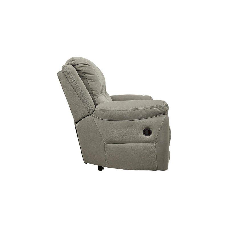 Gri Suni Deri Manuel Mekanizmalı Bohem Koltuk - 237x105x110 cm - 289135
