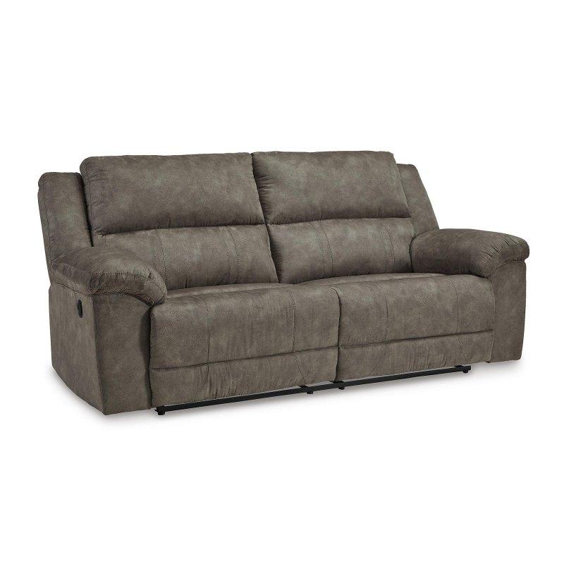 Gri Suni Deri Mekanizmalı 3 Kişilik Bohem Koltuk - 234x107x110 cm - 284803