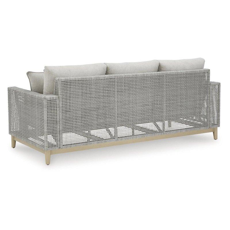Gri ve Bej Alüminyum Sentetik Rattan Dönerli Berjerli 4 Parça Bahçe Takımı - 210 cm - 273303