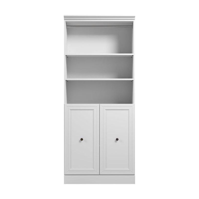 Gri ve Beyaz Ahşap Çekmeceli ve Dolaplı Duvar Yatağı - 234 cm - 265959