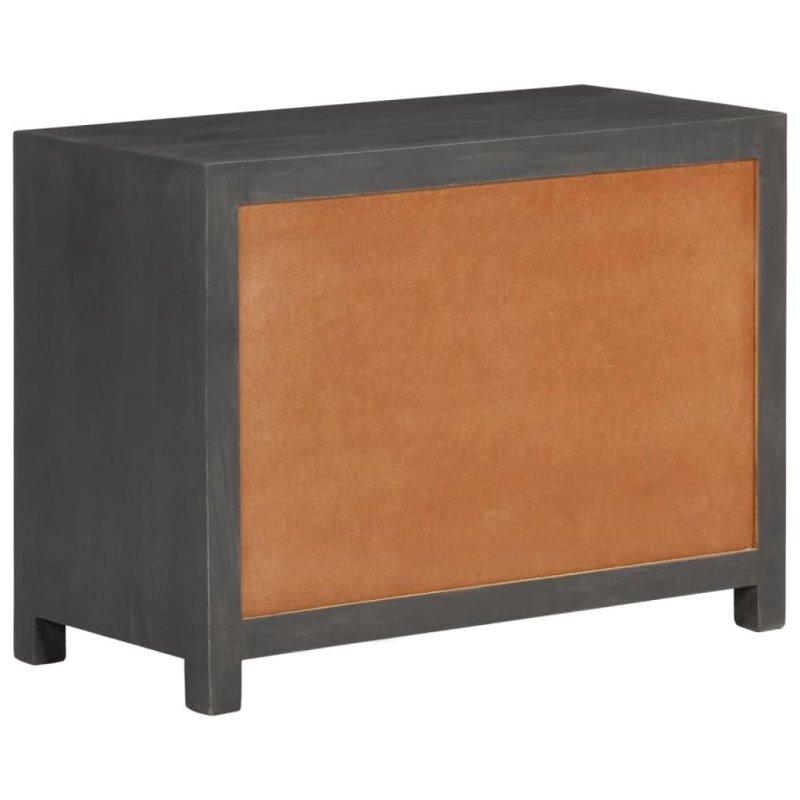 Gri ve Beyaz Masif Mango Ağacı El Oyması 3 Çekmeceli Bohem Konsol - 75x36x56 cm - 325485