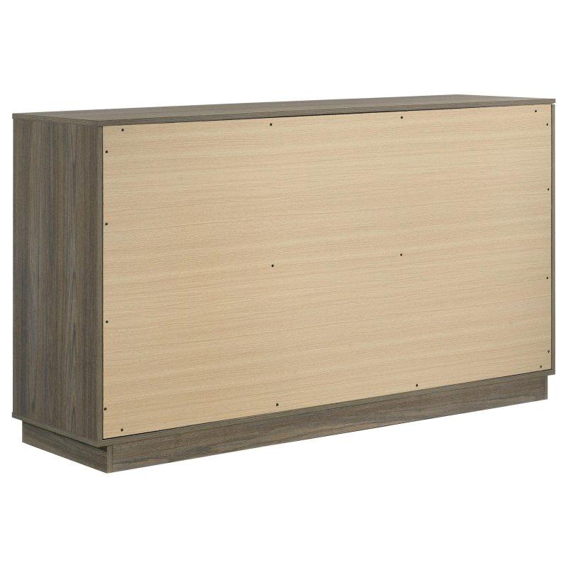 Gri ve Meşe MDF 9 Çekmeceli Şifonyer - 155x89x46 cm - 295957