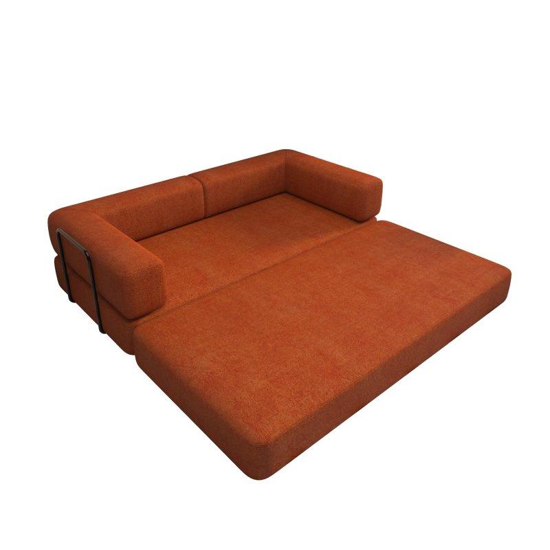 Gri Yatağa Dönüşebilen Ayarlanabilir Kollu 3 Kişilik Bohem Koltuk - 200x101x70 cm - 286889