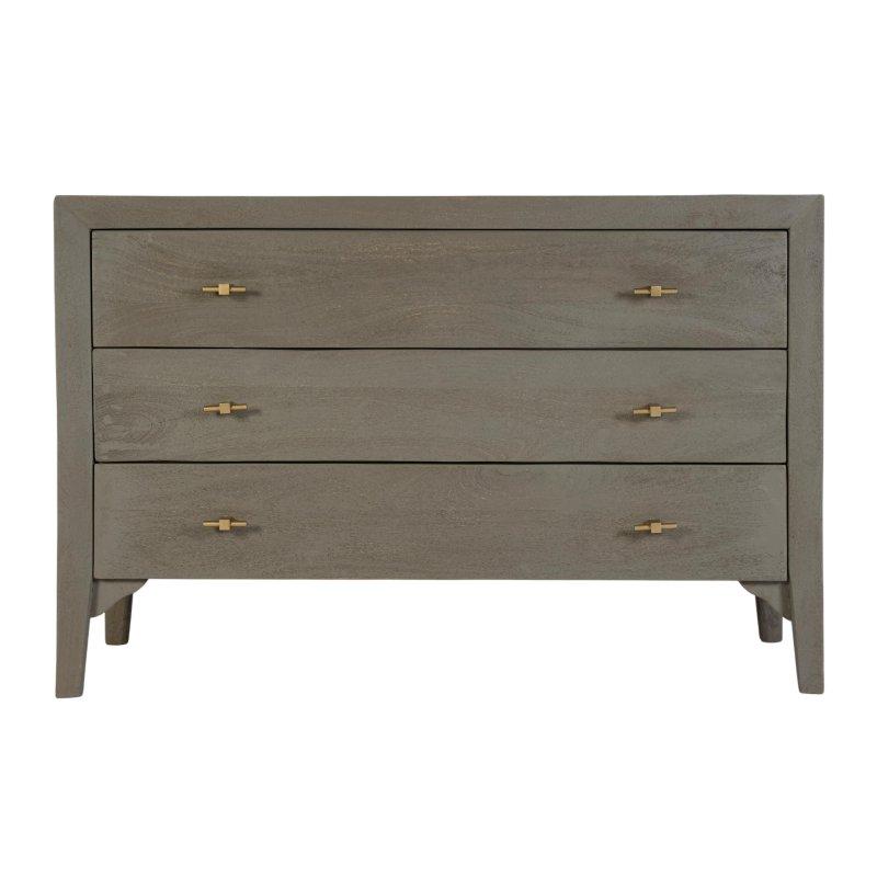 Gri Yeşil Masif Mango Ağacı 3 Çekmeceli Şifonyer - 117 cm - 303984