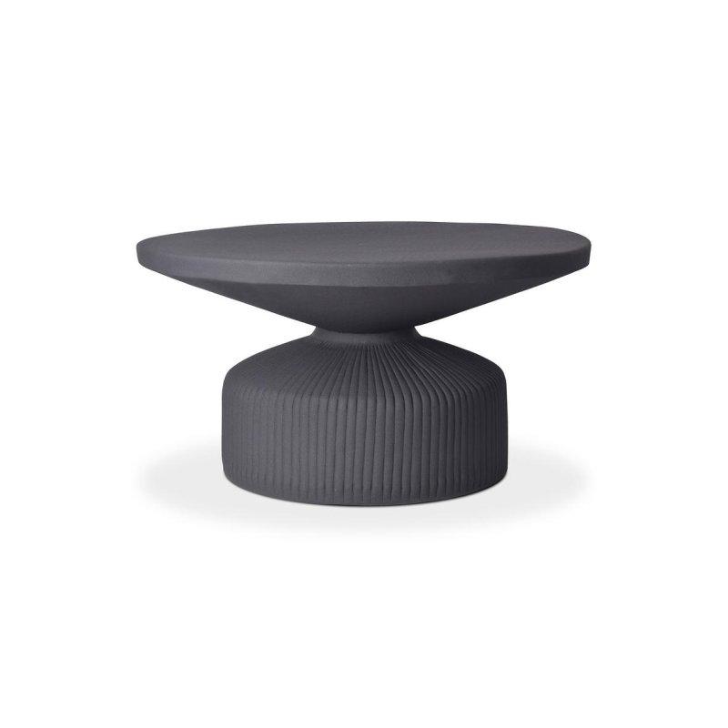 Gümüş Alüminyum Asimetrik Kum Saati Tasarımlı Yuvarlak Orta Sehpa - 77x39 cm - 239733