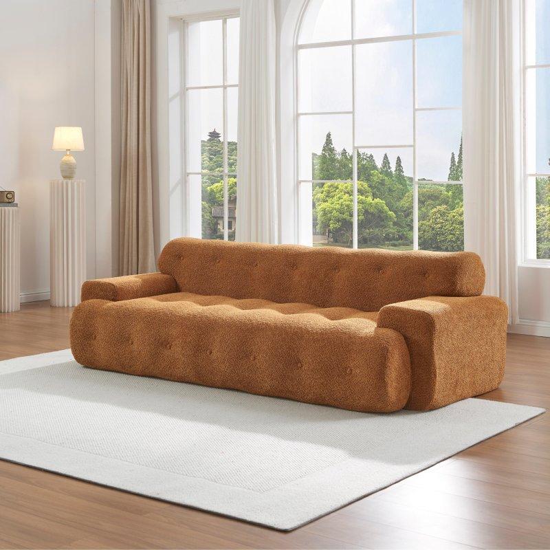 Gümüş Kumaş Kapitoneli 3 Kişilik Bohem Koltuk - 224 cm - 280389