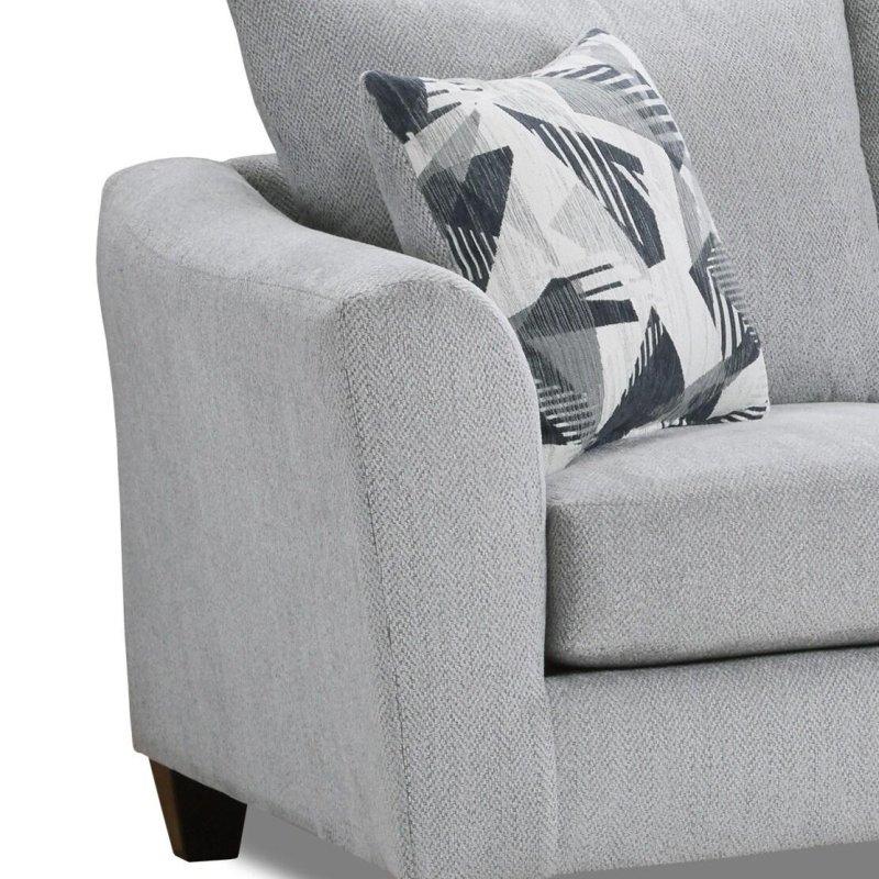Gümüş Polyester Kumaş Yastık Sırtlı Geniş Kollu Bohem Koltuk - 234 cm - 286132