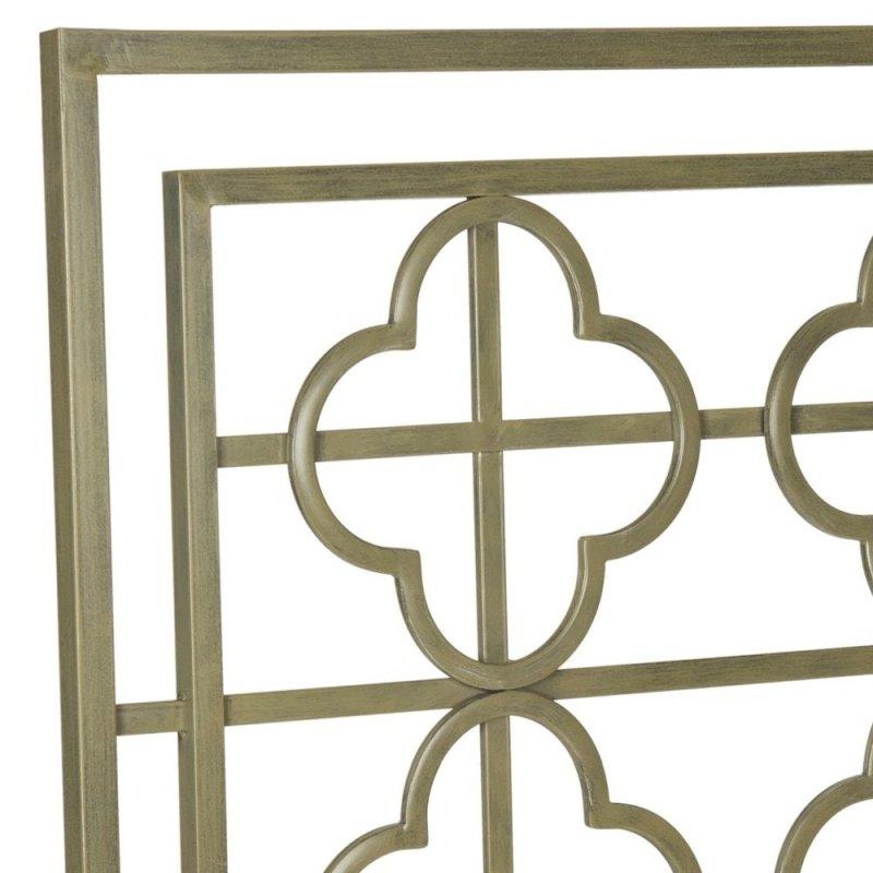 Gümüş Rengi Metal Dört Yapraklı Yonca Desenli Yatak Başlığı - 137x152 cm - 335217