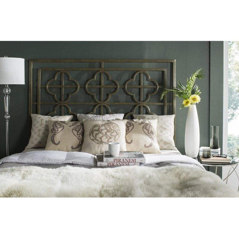 Gümüş Rengi Metal Dört Yapraklı Yonca Desenli Yatak Başlığı - 137x152 cm - 335217 Gümüş Rengi Metal Dört Yapraklı Yonca Desenli Yatak Başlığı - 137x152 cm - 335217