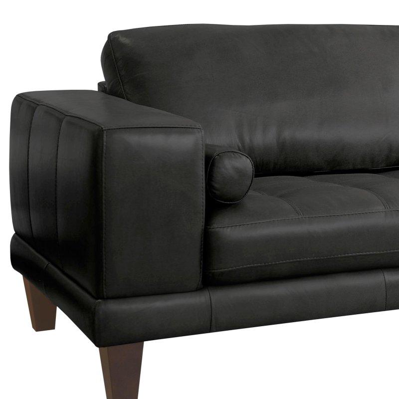 Hakiki Deri Ahşap Ayaklı Modern Bohem Koltuk - 239x98x86 cm - 291595