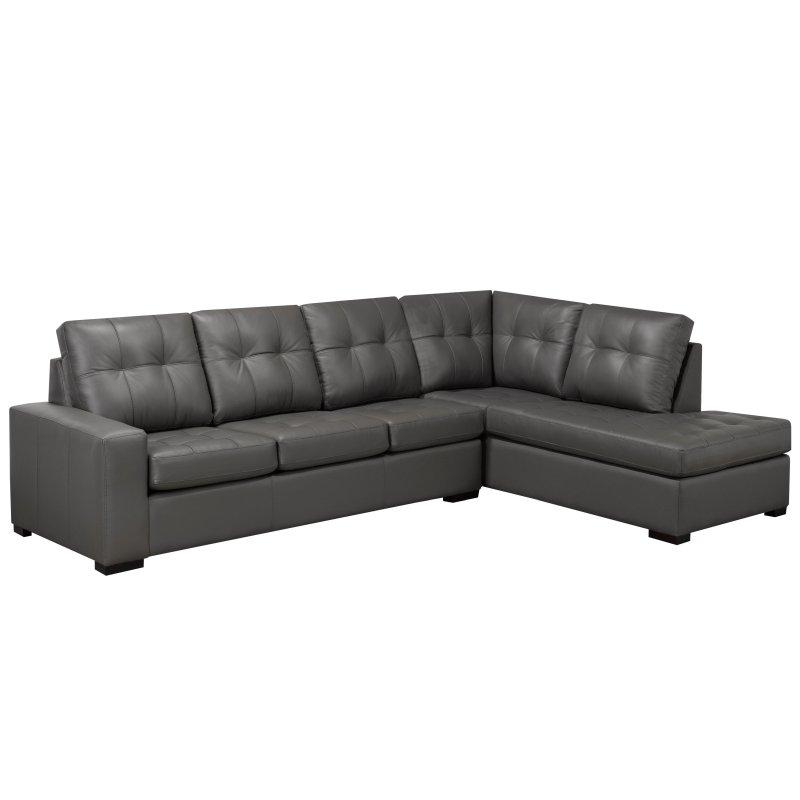 Hakiki Deri Kapitoneli Masif Ahşap Ayaklı Köşe Koltuk - 305x214 cm - 260251