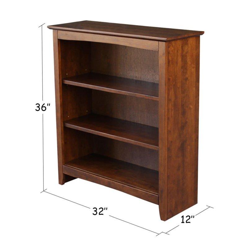Ham Masif Ahşap Ayarlanabilir Raflı Shaker Tasarım Kitaplık - 92 cm - 312110