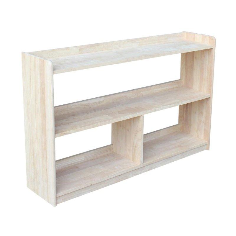 Ham Masif Ahşap Bölmeli Kitaplık - 77 cm - 316348
