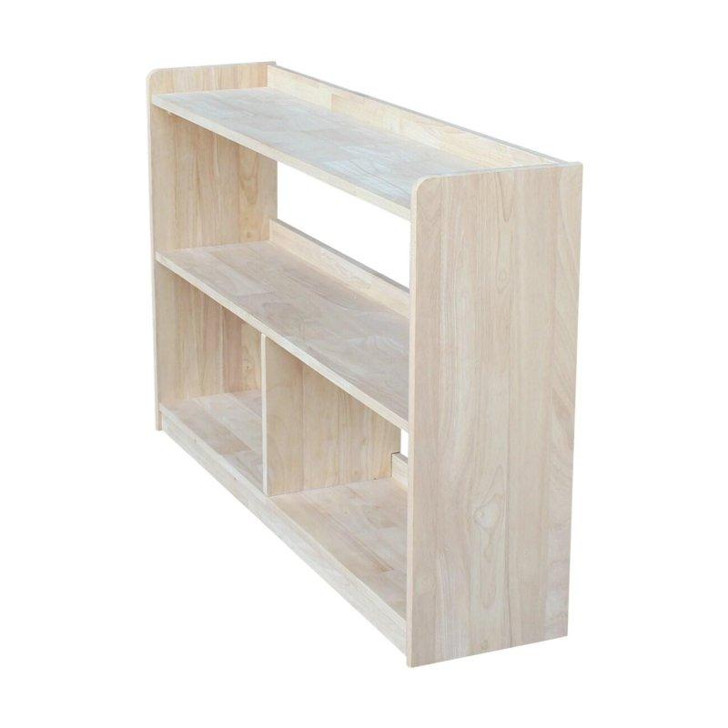 Ham Masif Ahşap Bölmeli Kitaplık - 77 cm - 316348
