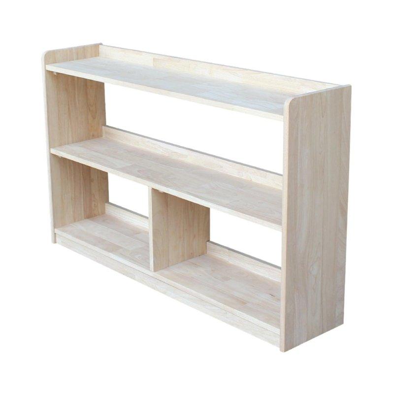 Ham Masif Ahşap Bölmeli Kitaplık - 77 cm - 316348