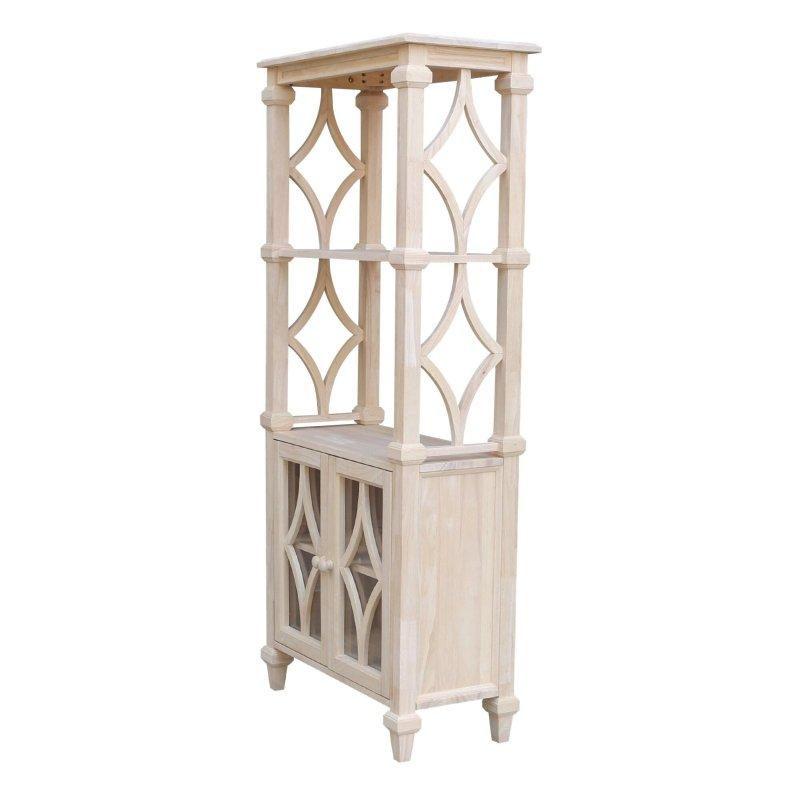 Ham Masif Ahşap Kapaklı Sırtı Açık Kitaplık - 82x183x41 cm - 317457