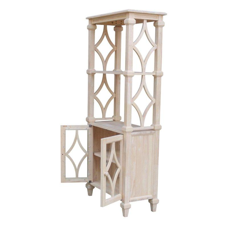Ham Masif Ahşap Kapaklı Sırtı Açık Kitaplık - 82x183x41 cm - 317457