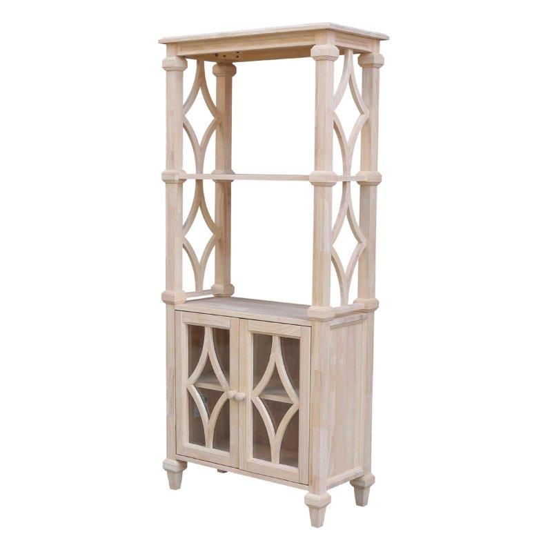 Ham Masif Ahşap Kapaklı Sırtı Açık Kitaplık - 82x183x41 cm - 317457
