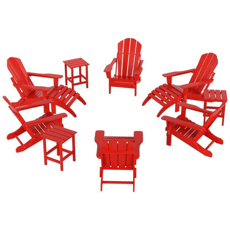 HDPE Plastik Katlanabilir 12 Parça Adirondack Bahçe Takımı - 271880