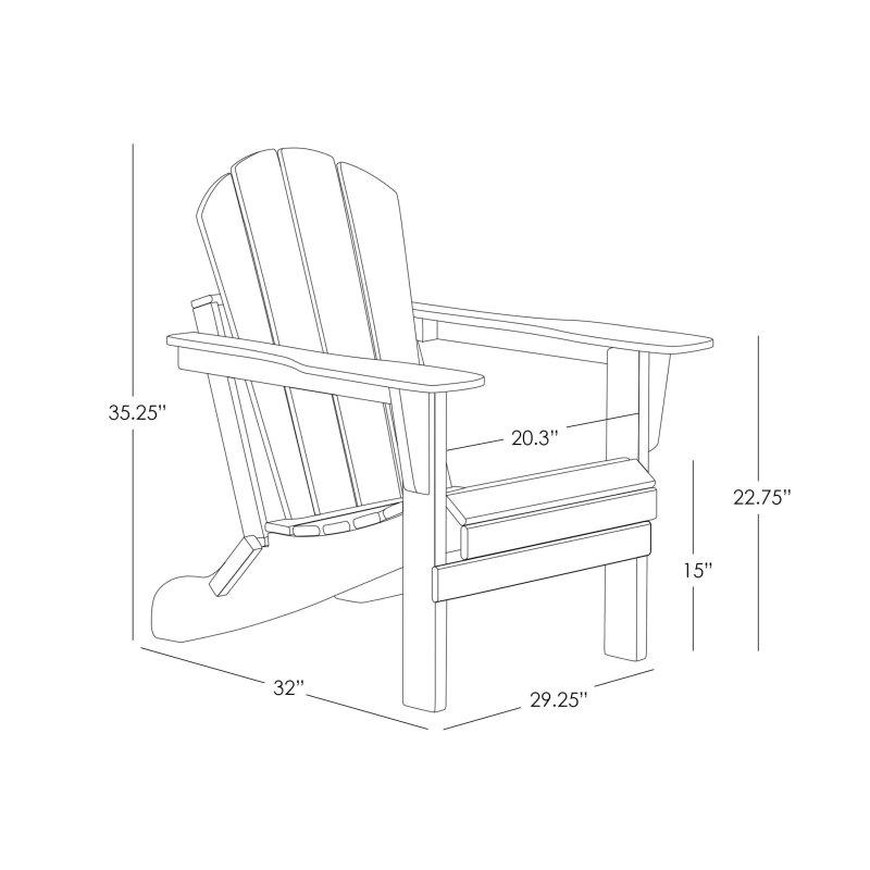 HDPE Plastik Katlanabilir 12 Parça Adirondack Bahçe Takımı - 271880