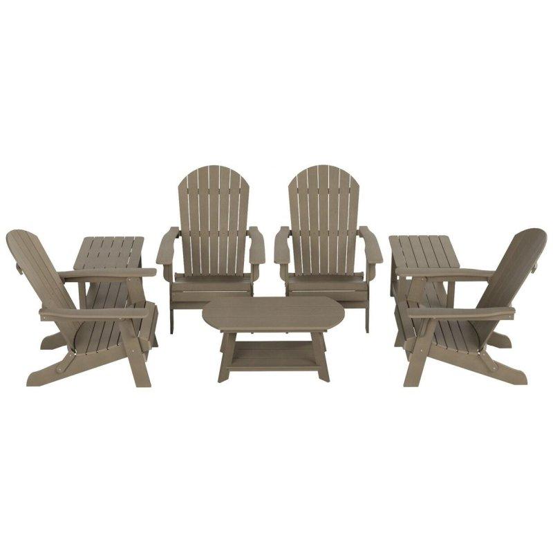 HIPS Plastik Katlanabilir 7 Parça Adirondack Bahçe Takımı - 274187