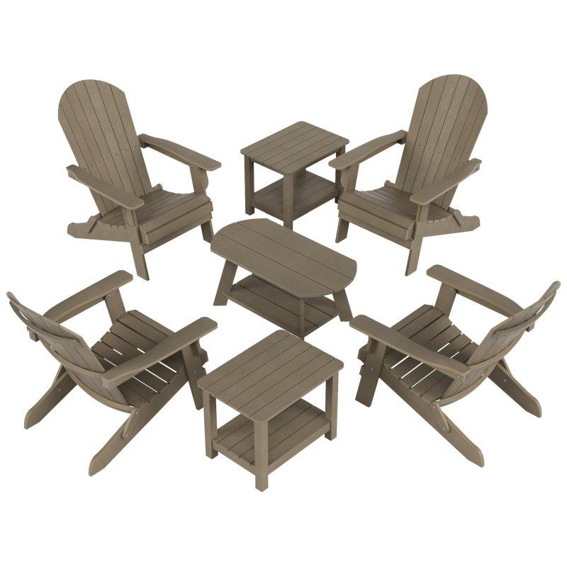 HIPS Plastik Katlanabilir 7 Parça Adirondack Bahçe Takımı - 274187 HIPS Plastik Katlanabilir 7 Parça Adirondack Bahçe Takımı - 274187