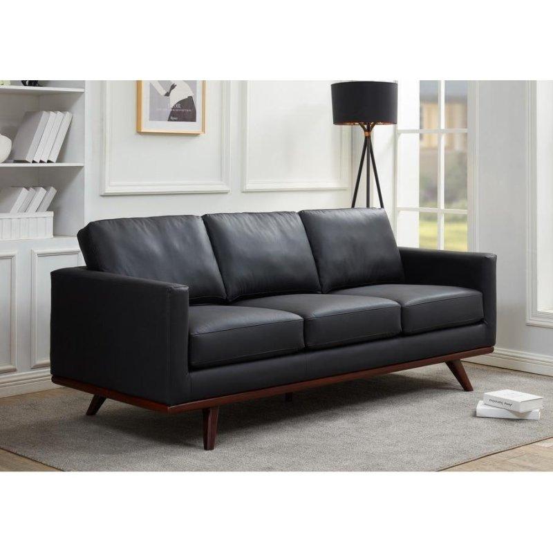 Huş Ağacı İskeletli Suni Deri Kare Kollu Üç Kişilik Bohem Koltuk - 211 cm - 284486