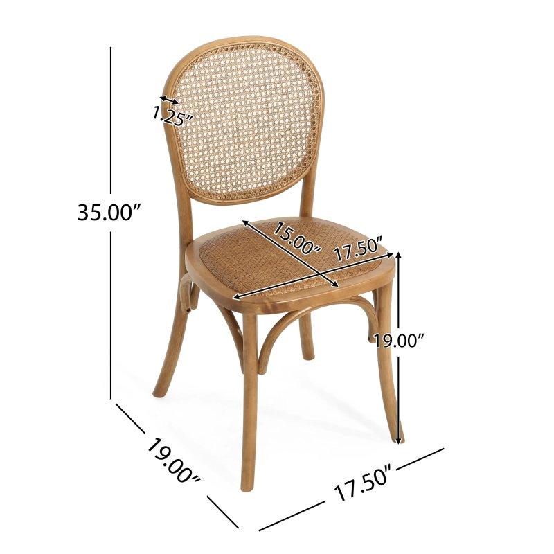 Huş Ağacı Yuvarlak Sırtlıklı Montajsız 2li Rattan Sandalye - 89 cm - 251913