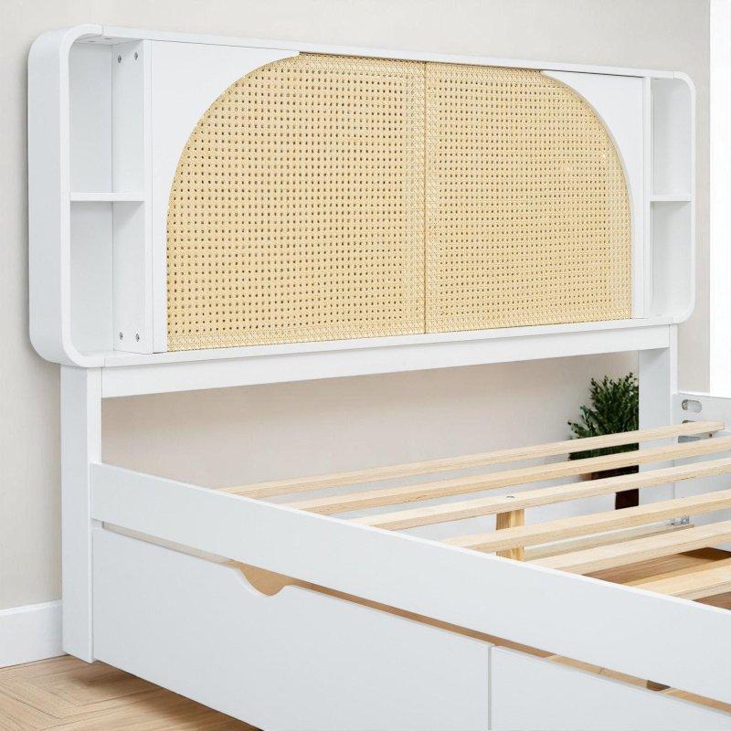 İki Raflı Dolap Tasarımlı MDF ve Kontrplak Duvar Yatağı - 266367