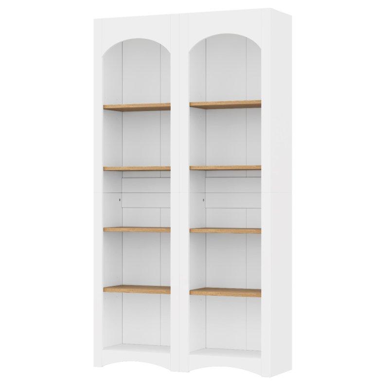 İki Renkli MDF 5 Raflı Ayarlanabilir İkili Set Kitaplık - 100x183 cm - 313277
