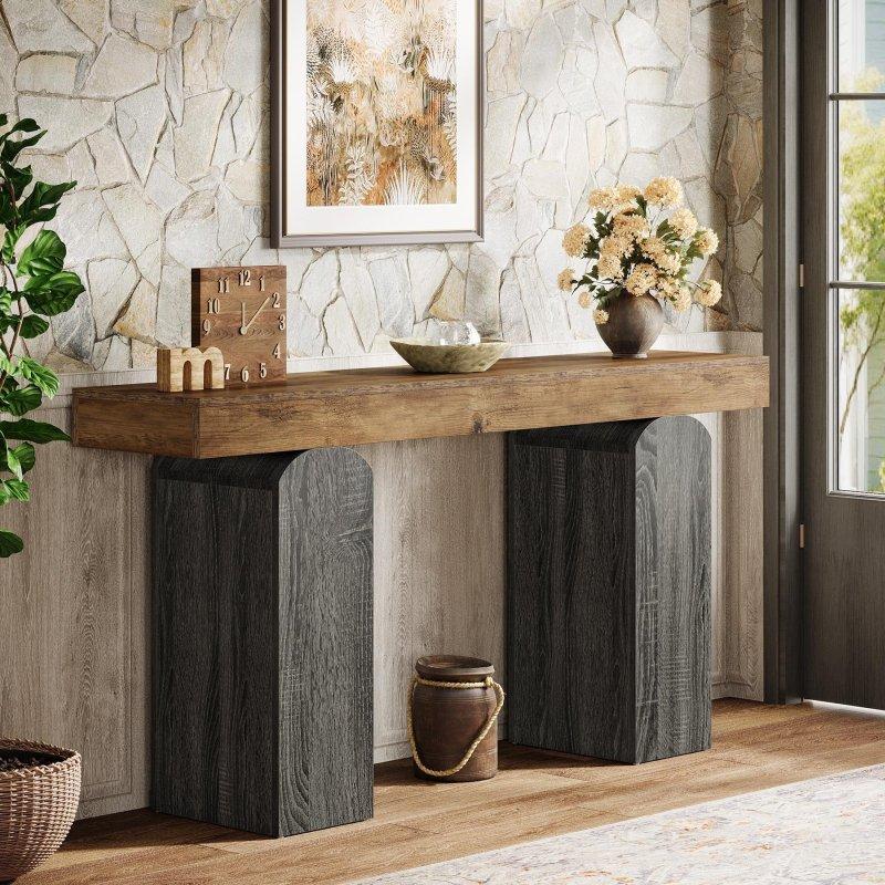 İki Renkli MDF Kemerli Ayaklı Rustik Dresuar - 161 cm - 331377