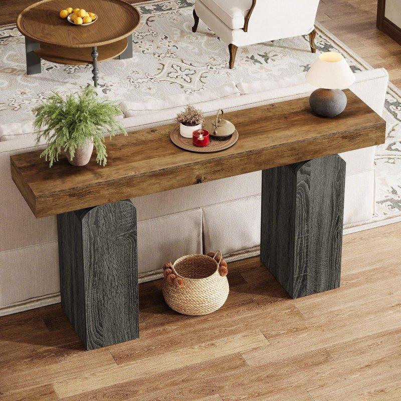 İki Renkli MDF Kemerli Ayaklı Rustik Dresuar - 161 cm - 331377