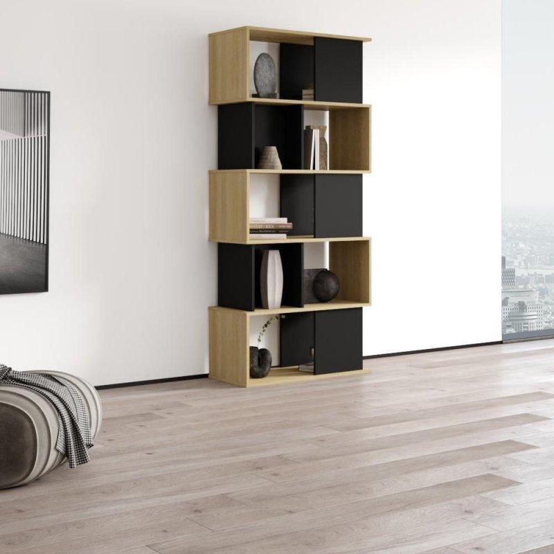 İki Renkli MDF ve Suntalam 5 Raflı Modern Kitaplık - 90x200 cm - 316122