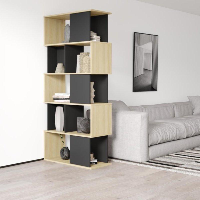 İki Renkli MDF ve Suntalam 5 Raflı Modern Kitaplık - 90x200 cm - 316122