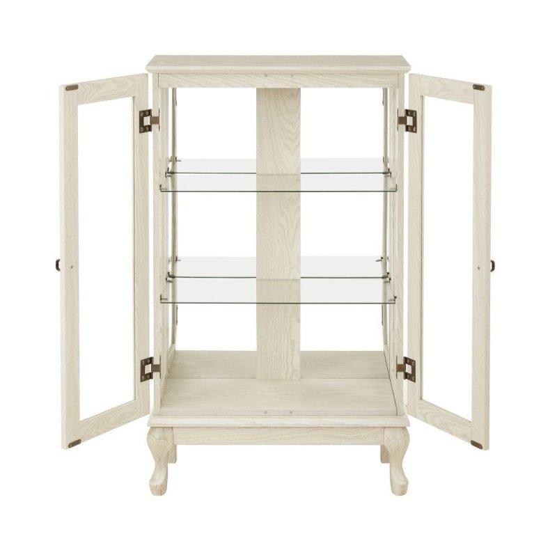 Işıklı Cam Kapaklı Aynalı Sırt Panelli Eskitme MDF Kitaplık - 320282