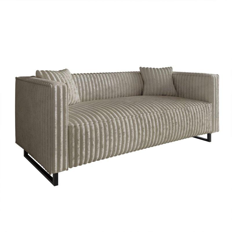 Kadife Döşemeli Metal Ayaklı Yüzyıl Ortası Modern 3 Kişilik Bohem Koltuk - 195 cm - 278573