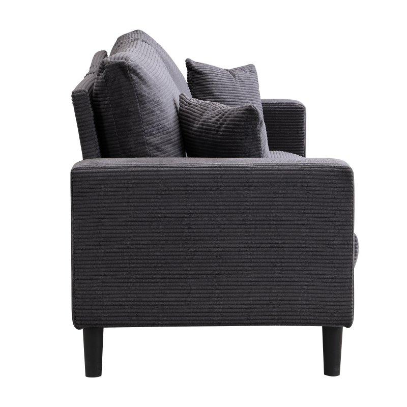 Kadife Kumaş Masif Ahşap İskeletli 3 Kişilik Bohem Koltuk - 191 cm - 293493