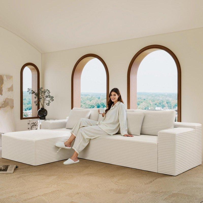 Kadife Kumaş Modüler 3 Kişilik Bohem Koltuk - 265x175 cm - 288655