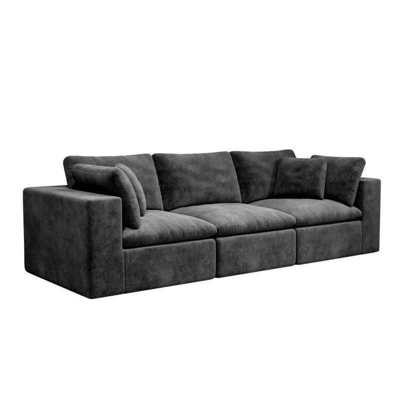 Kadife Kumaş Modüler Kurulum Gerektirmeyen Bohem Koltuk - 276x101 cm - 290317