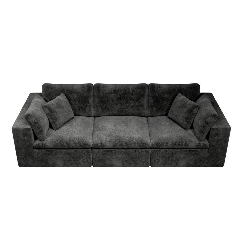 Kadife Kumaş Modüler Kurulum Gerektirmeyen Bohem Koltuk - 276x101 cm - 290317