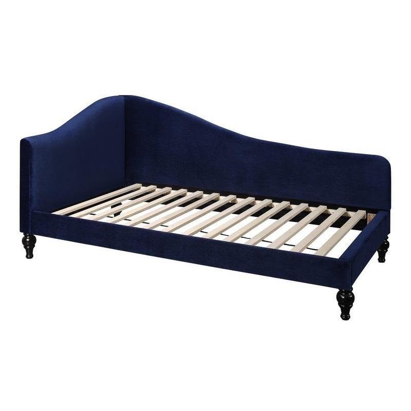 Kadife Kumaş Viktorya Tarzı Kavisli Sırtlı Daybed Karyola - 330564